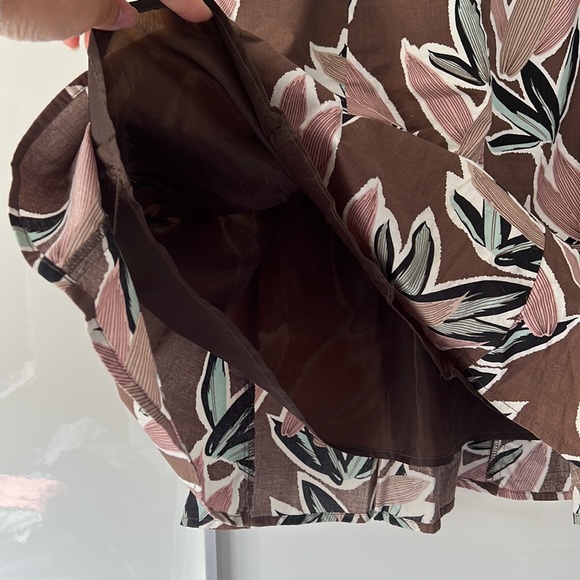 RW&Co Brown, Pink & Teal Knee-Length Lined Skirt - size 2 - Picture 6 of 8